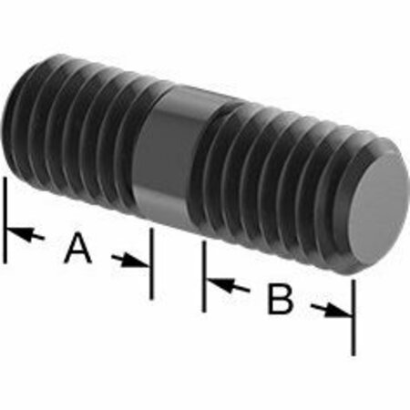 BSC PREFERRED Black-Oxide ST Threaded on Both Ends Stud 1/2-13 Thread Size 1-1/2Long 5/8 and 5/8Long Threads 91025A718